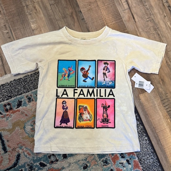 Disney Other - Disney Pixar NEW Coco Loteria Print Kid’s Crewneck Stone Wash Tee Size 5/6